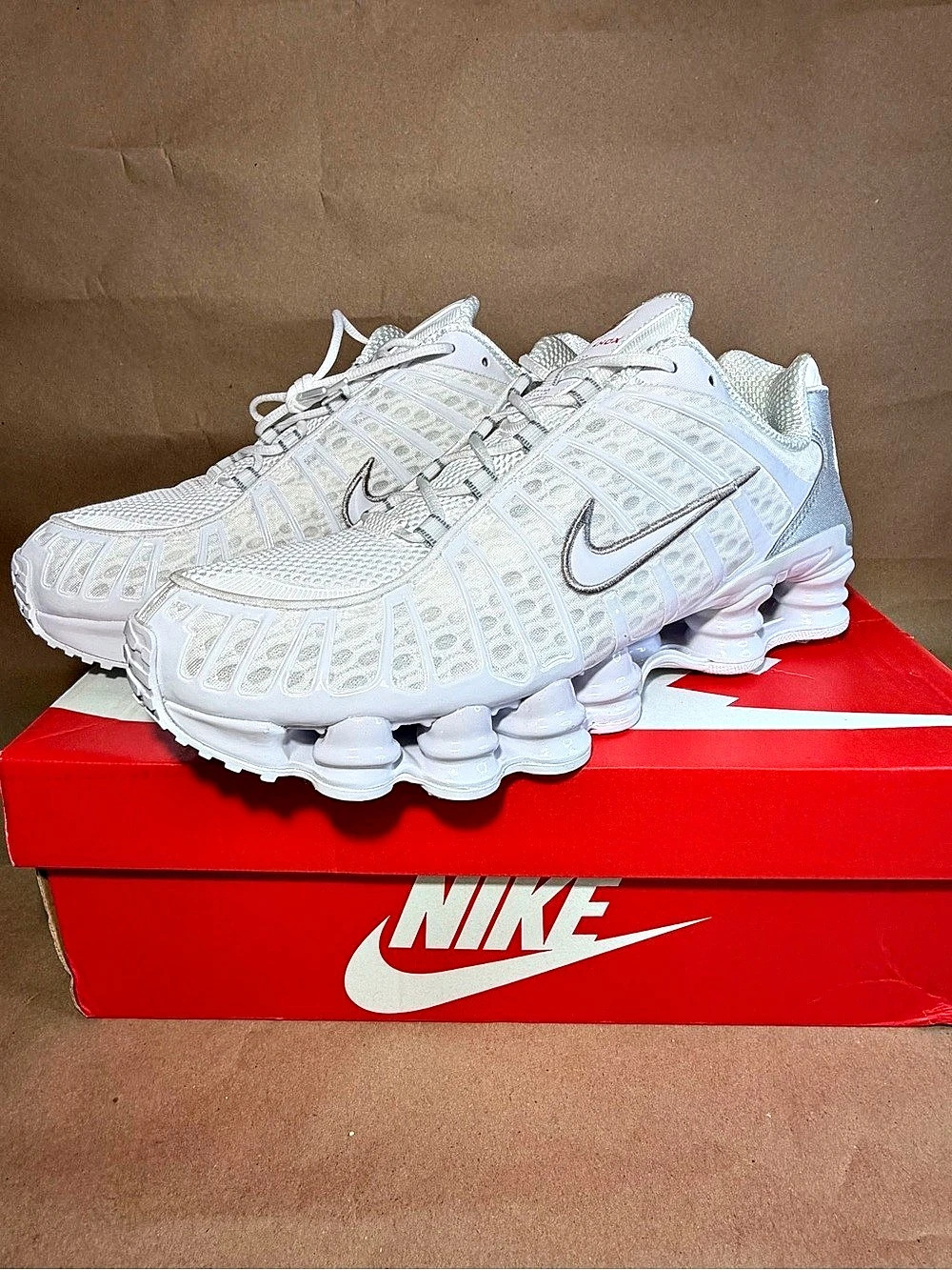 Nike Shox TL Men's Sneakers White & Silver US 11.5 Like New